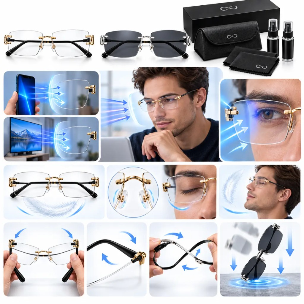 OptiFocus con filtro luce blu BlueBlock e montatura flessibile anti-shock da 21 grammi