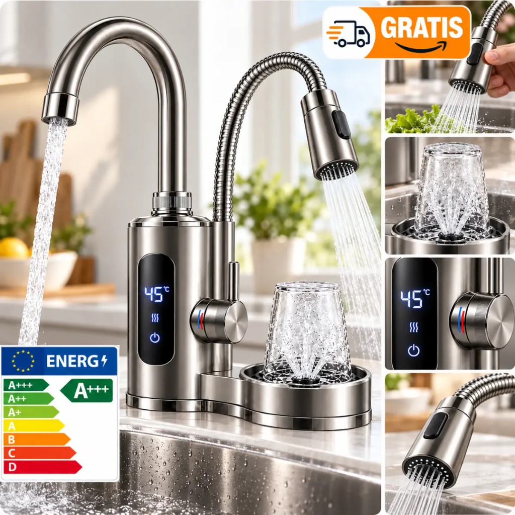 ThermoTap Kit Completo con scaldacqua istantaneo e rinser bicchieri inox